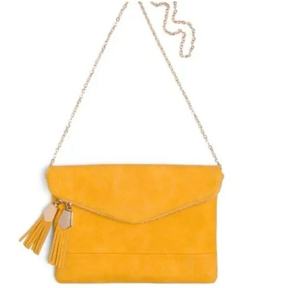 Urban Expressions Handbags - Stitch Fix Urban Expressions Nala Tassel Zip Clutch in mustard yellow